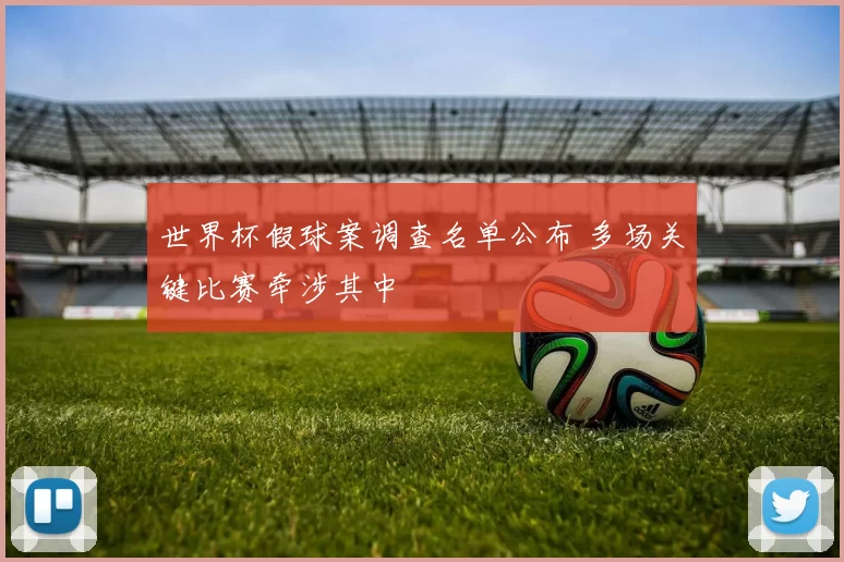 世界杯假球案调查名单公布 多场关键比赛牵涉其中